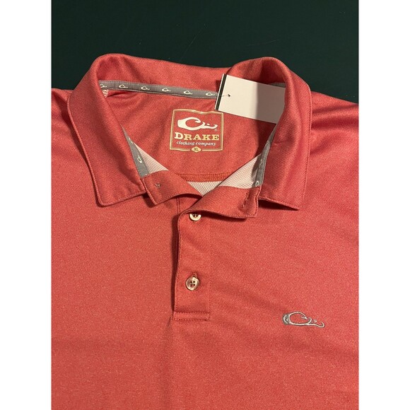 Drake Waterfowl Clothing Performance Fishing Hunting Polo Shirt XL Salmon Nature - Picture 1 of 7